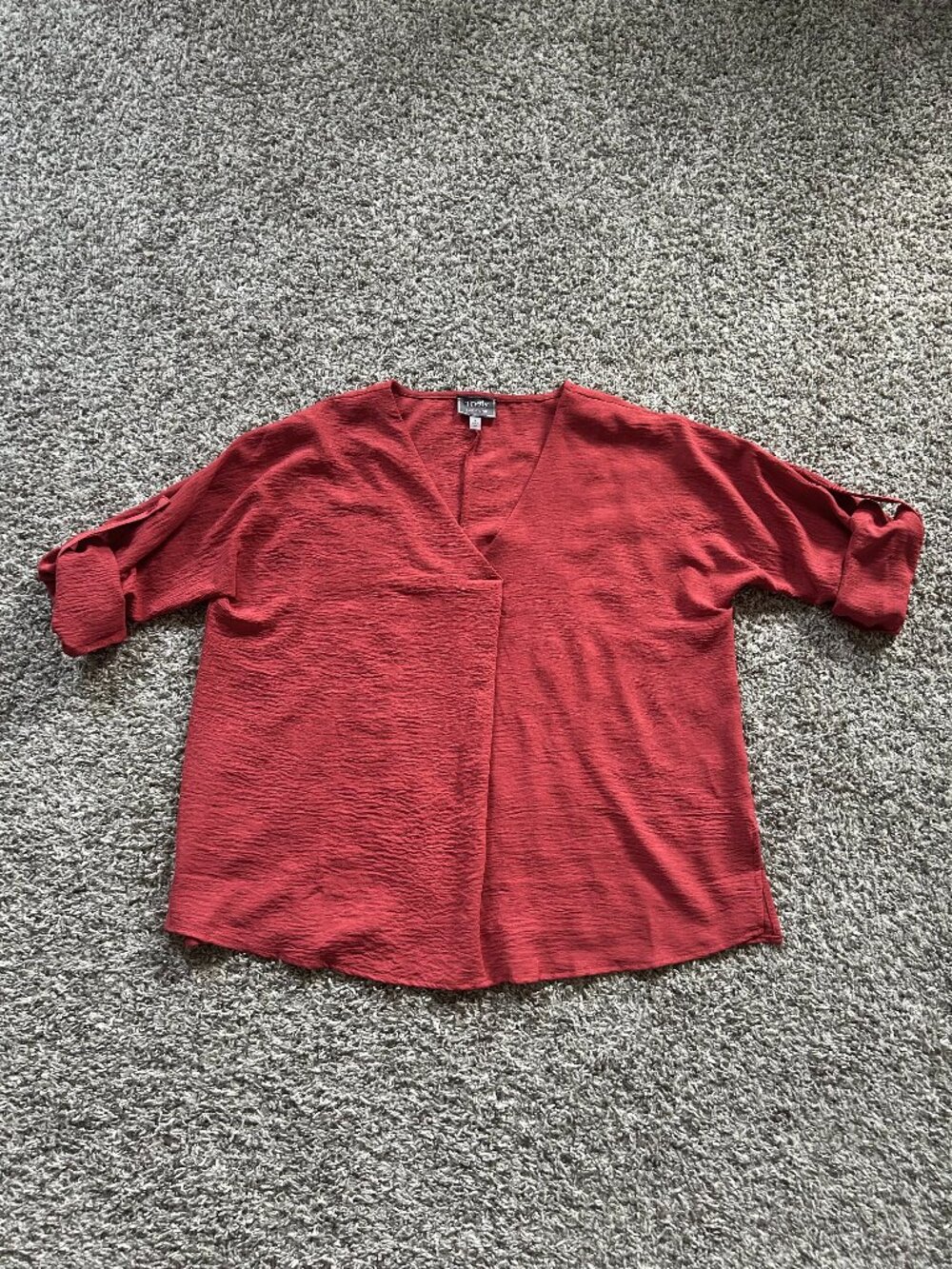 Ninety Clothing Co Red V-Neck Blouse